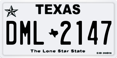TX license plate DML2147
