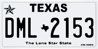 TX license plate DML2153