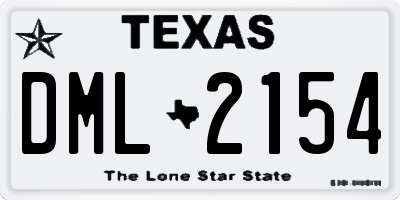 TX license plate DML2154
