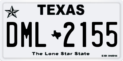 TX license plate DML2155