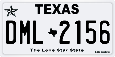 TX license plate DML2156