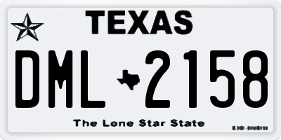 TX license plate DML2158