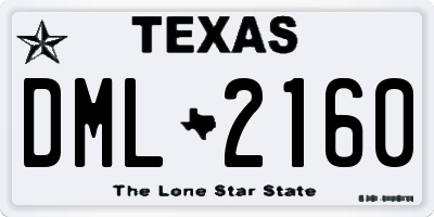 TX license plate DML2160