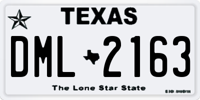 TX license plate DML2163