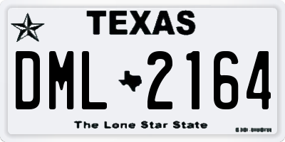TX license plate DML2164
