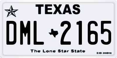 TX license plate DML2165