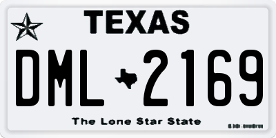 TX license plate DML2169