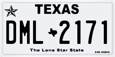 TX license plate DML2171