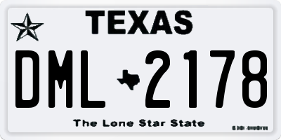 TX license plate DML2178