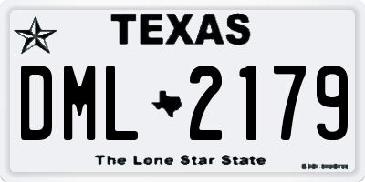 TX license plate DML2179