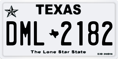TX license plate DML2182