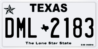 TX license plate DML2183