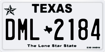 TX license plate DML2184