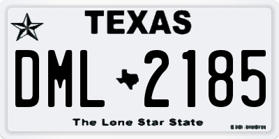 TX license plate DML2185