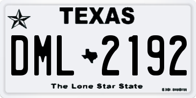 TX license plate DML2192