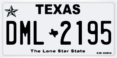 TX license plate DML2195