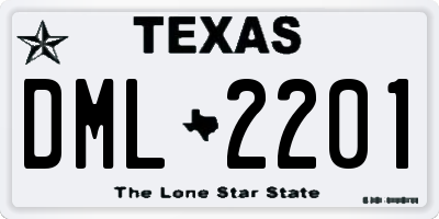 TX license plate DML2201