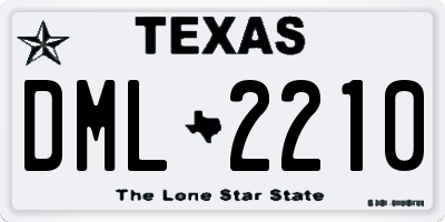 TX license plate DML2210