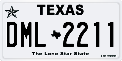 TX license plate DML2211