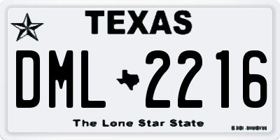TX license plate DML2216