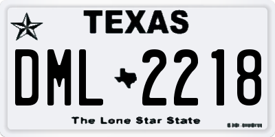 TX license plate DML2218