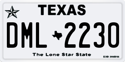 TX license plate DML2230