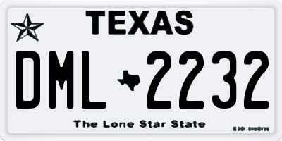TX license plate DML2232
