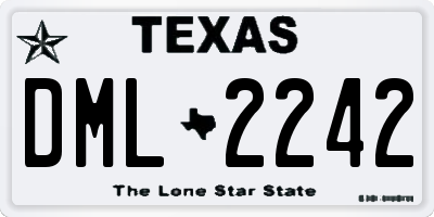 TX license plate DML2242