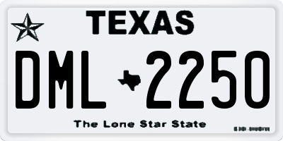 TX license plate DML2250