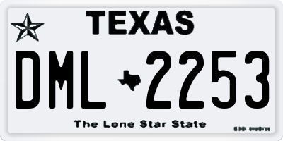 TX license plate DML2253