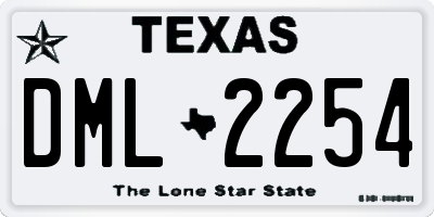 TX license plate DML2254