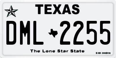 TX license plate DML2255