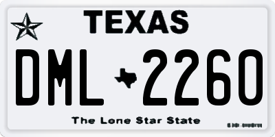 TX license plate DML2260
