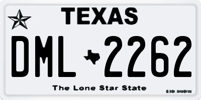 TX license plate DML2262