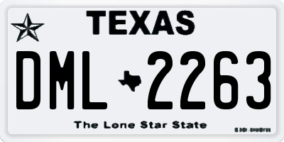 TX license plate DML2263
