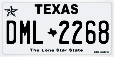 TX license plate DML2268