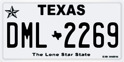 TX license plate DML2269