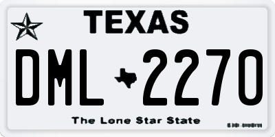 TX license plate DML2270