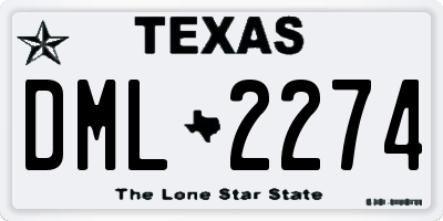 TX license plate DML2274
