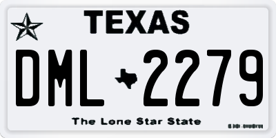 TX license plate DML2279