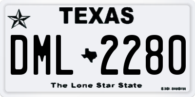 TX license plate DML2280