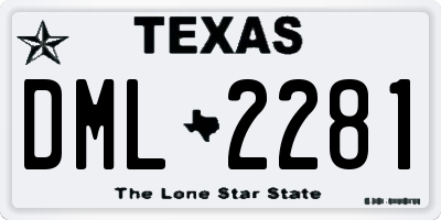 TX license plate DML2281