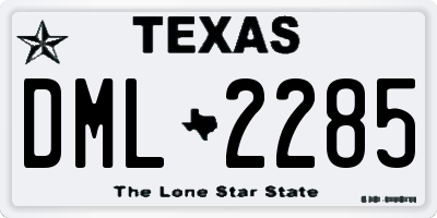 TX license plate DML2285