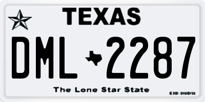 TX license plate DML2287
