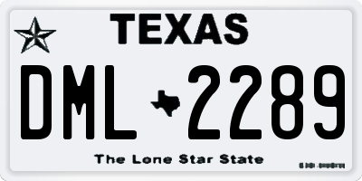 TX license plate DML2289