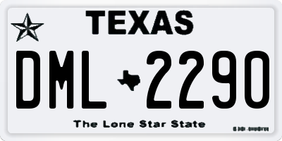 TX license plate DML2290