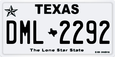 TX license plate DML2292