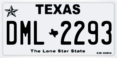 TX license plate DML2293
