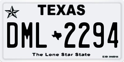 TX license plate DML2294