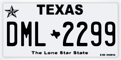 TX license plate DML2299